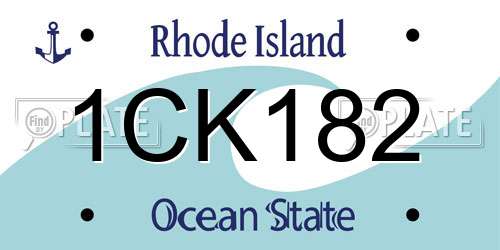 1CK182 Rhode Island License Plate