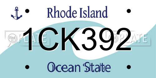 1CK392 Rhode Island License Plate