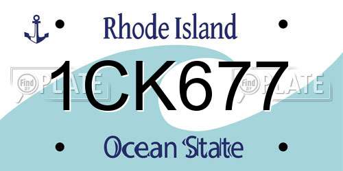 1CK677 Rhode Island License Plate