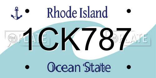 1CK787 Rhode Island License Plate