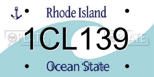 1CL139 Rhode Island License Plate