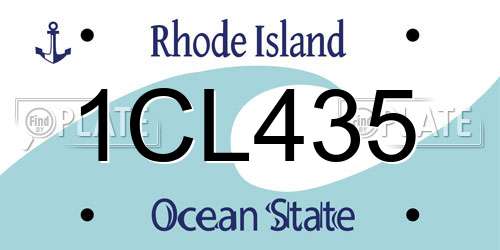 1CL435 Rhode Island License Plate