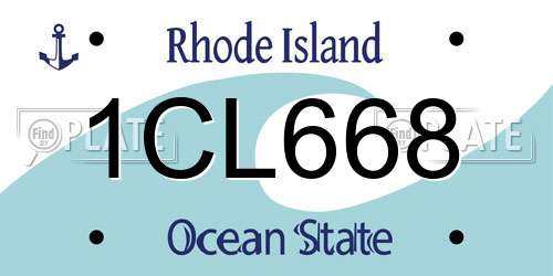 1CL668 Rhode Island License Plate