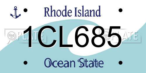 1CL685 Rhode Island License Plate