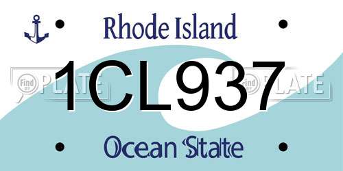 1CL937 Rhode Island License Plate