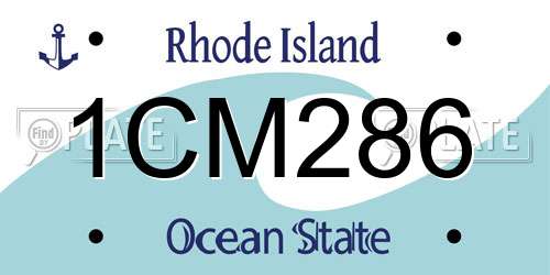 1CM286 Rhode Island License Plate