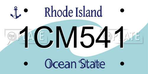 1CM541 Rhode Island License Plate