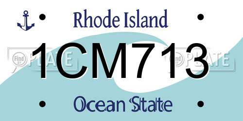 1CM713 Rhode Island License Plate