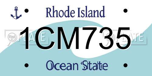 1CM735 Rhode Island License Plate