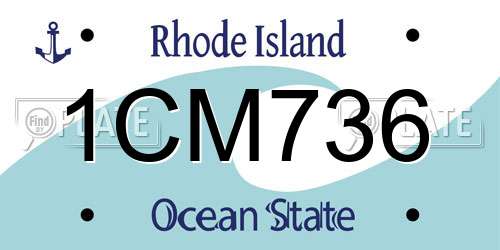 1CM736 Rhode Island License Plate