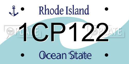 1CP122 Rhode Island License Plate