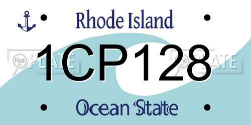 1CP128 Rhode Island License Plate