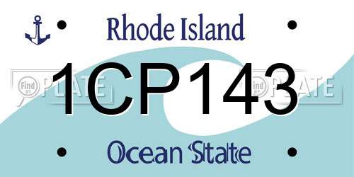 1CP143 Rhode Island License Plate