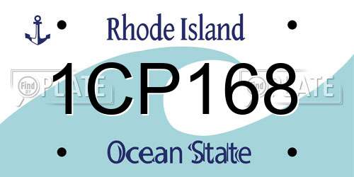 1CP168 Rhode Island License Plate