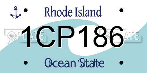 1CP186 Rhode Island License Plate