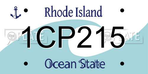 1CP215 Rhode Island License Plate