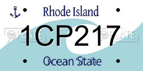1CP217 Rhode Island License Plate