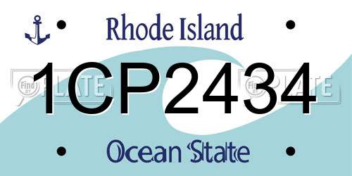 1CP2434 Rhode Island License Plate