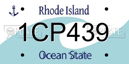 1CP439 Rhode Island License Plate