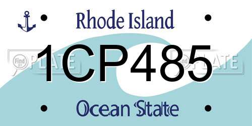 1CP485 Rhode Island License Plate