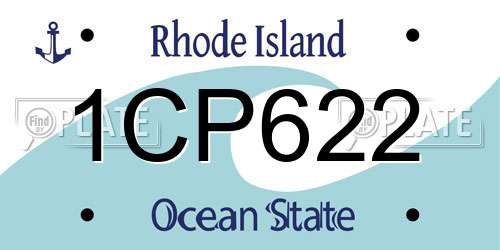 1CP622 Rhode Island License Plate