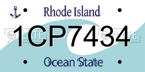 1CP7434 Rhode Island License Plate