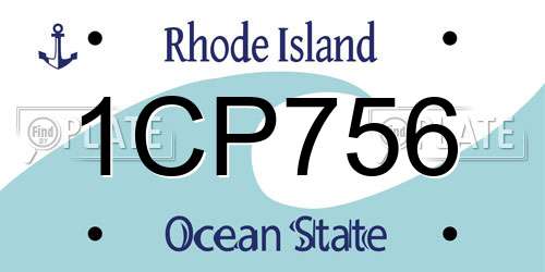 1CP756 Rhode Island License Plate