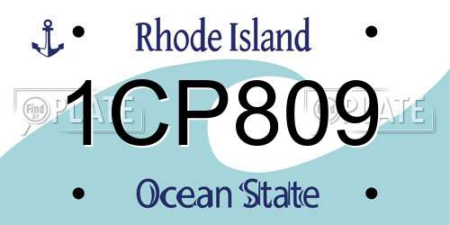 1CP809 Rhode Island License Plate