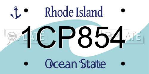 1CP854 Rhode Island License Plate