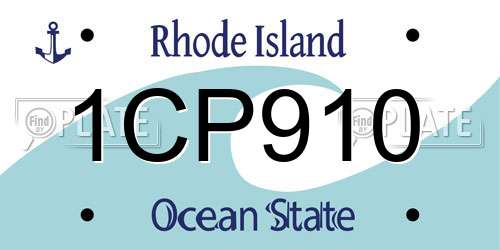 1CP910 Rhode Island License Plate