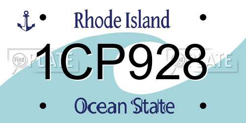 1CP928 Rhode Island License Plate