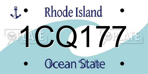 1CQ177 Rhode Island License Plate
