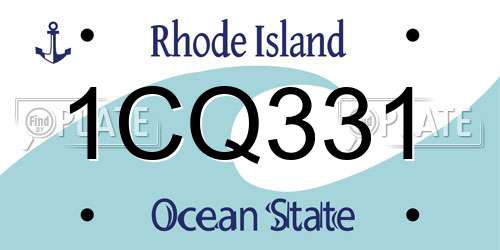 1CQ331 Rhode Island License Plate