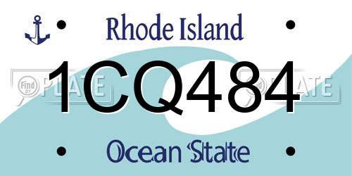 1CQ484 Rhode Island License Plate