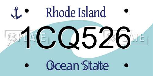 1CQ526 Rhode Island License Plate