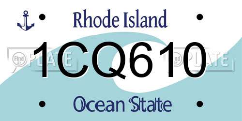 1CQ610 Rhode Island License Plate