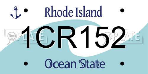 1CR152 Rhode Island License Plate