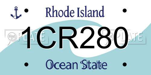1CR280 Rhode Island License Plate