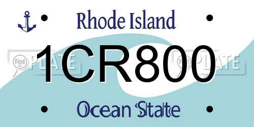 1CR800 Rhode Island License Plate