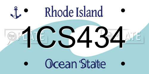 1CS434 Rhode Island License Plate