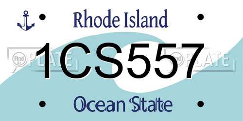 1CS557 Rhode Island License Plate