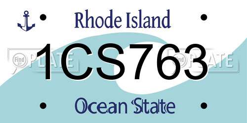 1CS763 Rhode Island License Plate