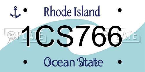 1CS766 Rhode Island License Plate