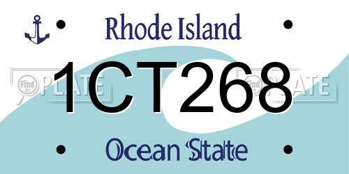 1CT268 Rhode Island License Plate
