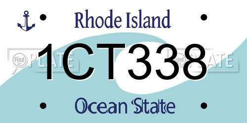 1CT338 Rhode Island License Plate