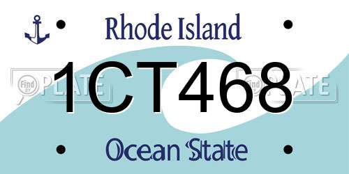 1CT468 Rhode Island License Plate