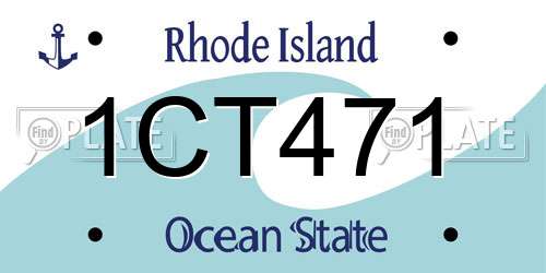 1CT471 Rhode Island License Plate