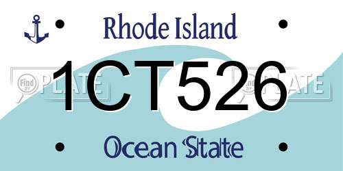 1CT526 Rhode Island License Plate