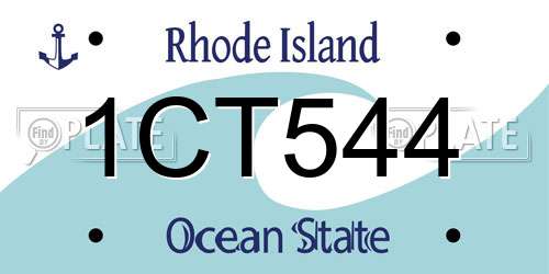 1CT544 Rhode Island License Plate