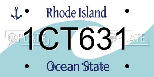 1CT631 Rhode Island License Plate